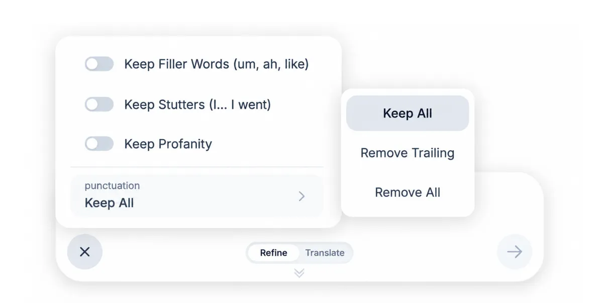 Subtitle cleanup options